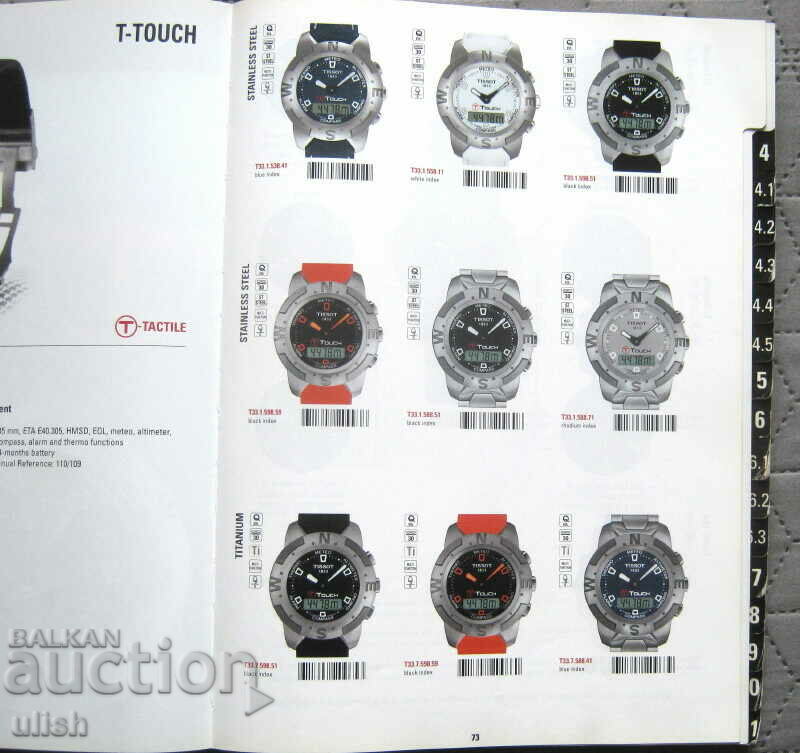 2005 Tissot Guidelines catalog complet prețuri disc cu preț 30.00 BGN | € 15.34