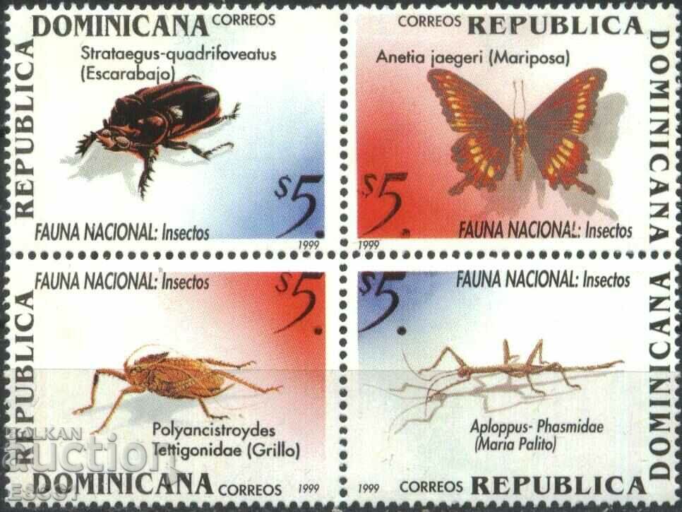 Clean Stamps Fauna Insects 1999 din Republica Dominicană