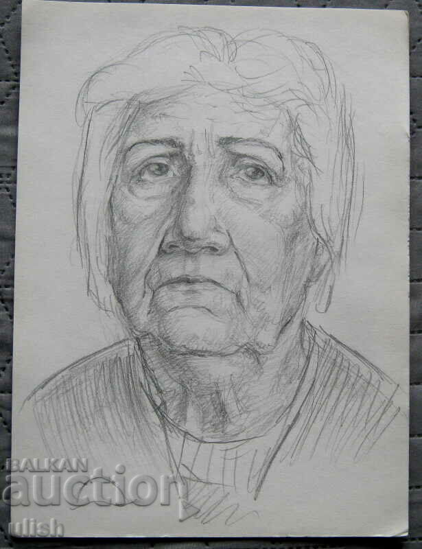Стара рисунка - портрет жена №1 - молив