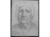 Desen vechi - portret femeie #1 - creion