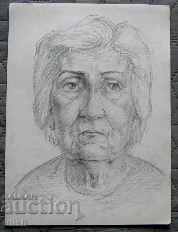 Стара рисунка - портрет жена №2 - молив
