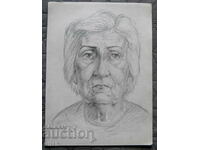 Old drawing - portrait woman #2 - pencil