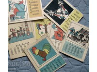 12 vintage lithographic numbers board game cards