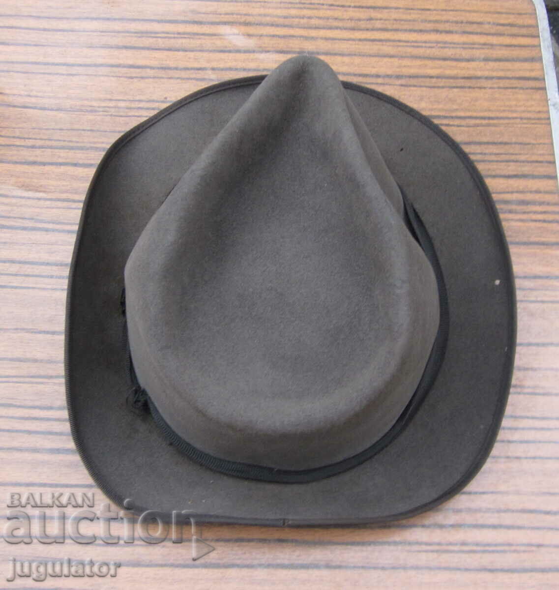 Auction  retro old Bulgarian bombe hat kepe made of velvet