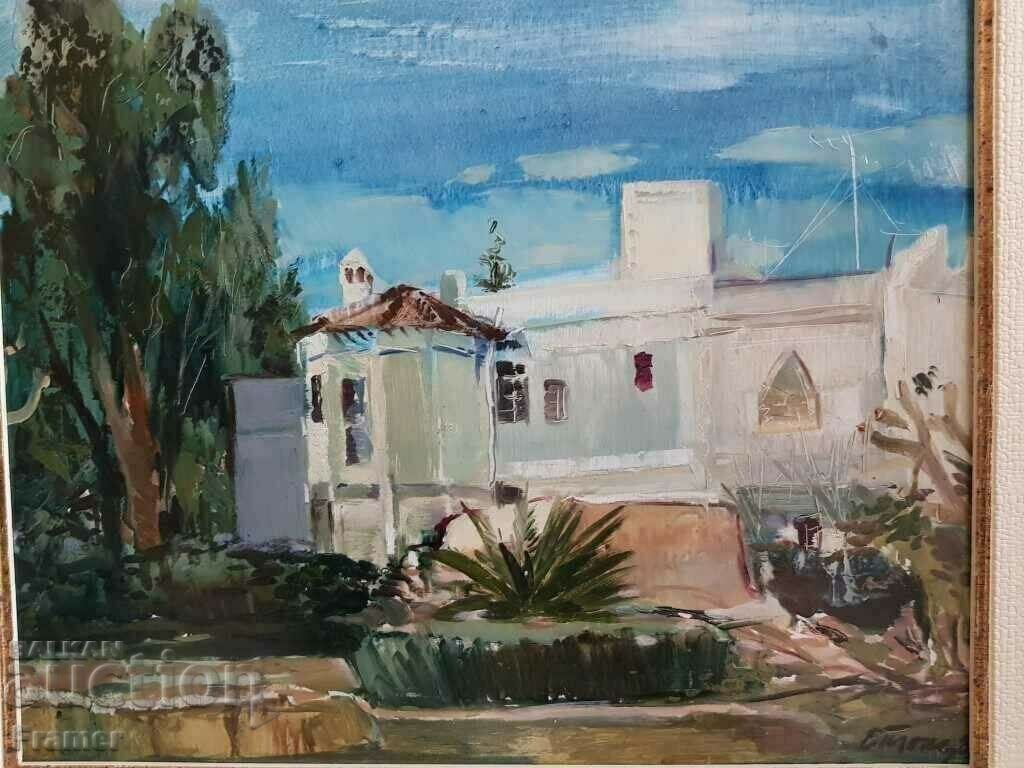 Auction  Evgeni Tomov /1934-2006/ House classic landscape 1970s.