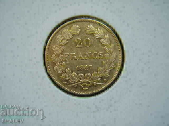 20 franci 1847 Franța - XF/AU (aur) 20 franci 1847 Franța - XF/AU (aur)