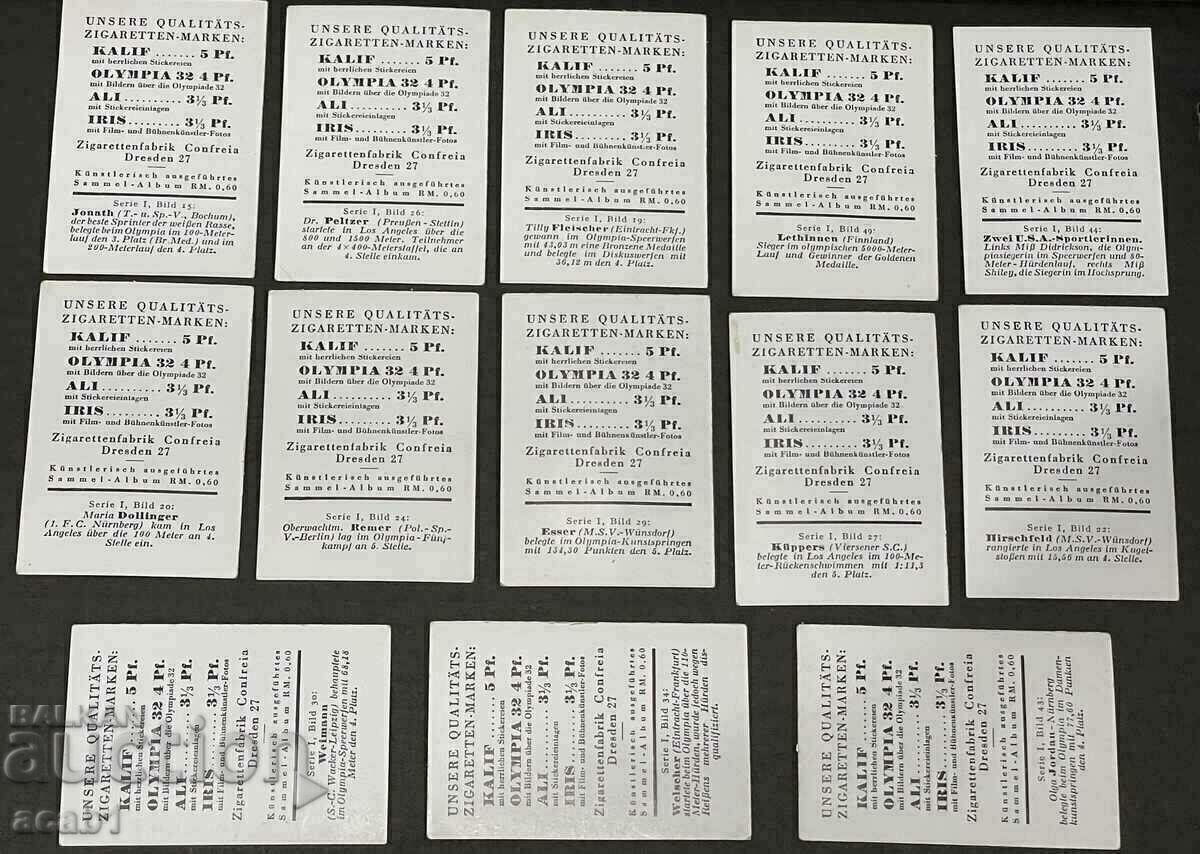 Cărți de țigară Jocurile Olimpice „Confreia” SUA1932 cu preț 33.99 BGN | € 17.38 Cărți de țigară Jocurile Olimpice „Confreia” SUA1932 cu preț 33.99 BGN | € 17.38