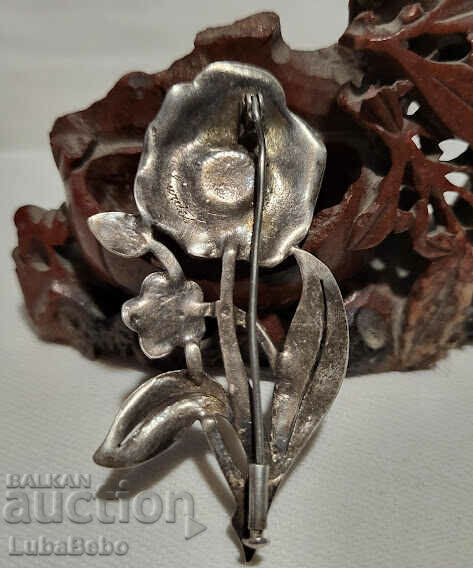 Delivery of Rose Retro Sterling Silver Brooch Delivery of Rose Retro Sterling Silver Brooch