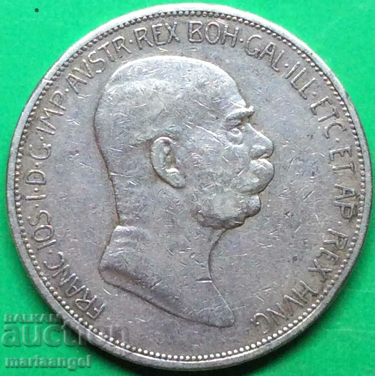 5 crowns 1908 Austria-Hungary 23.98g 36mm silver - rare