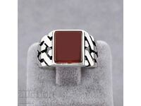 Men's ring with red opal