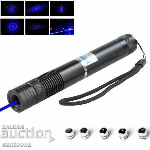 Rechargeable super powerful burning blue laser, 405 nm