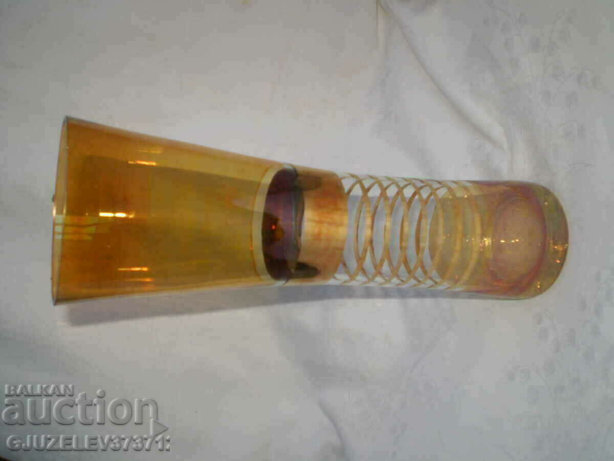 Auction 19th Century Art Deco Vase Thin Yellow Glass Gilt Auction 19th Century Art Deco Vase Thin Yellow Glass Gilt