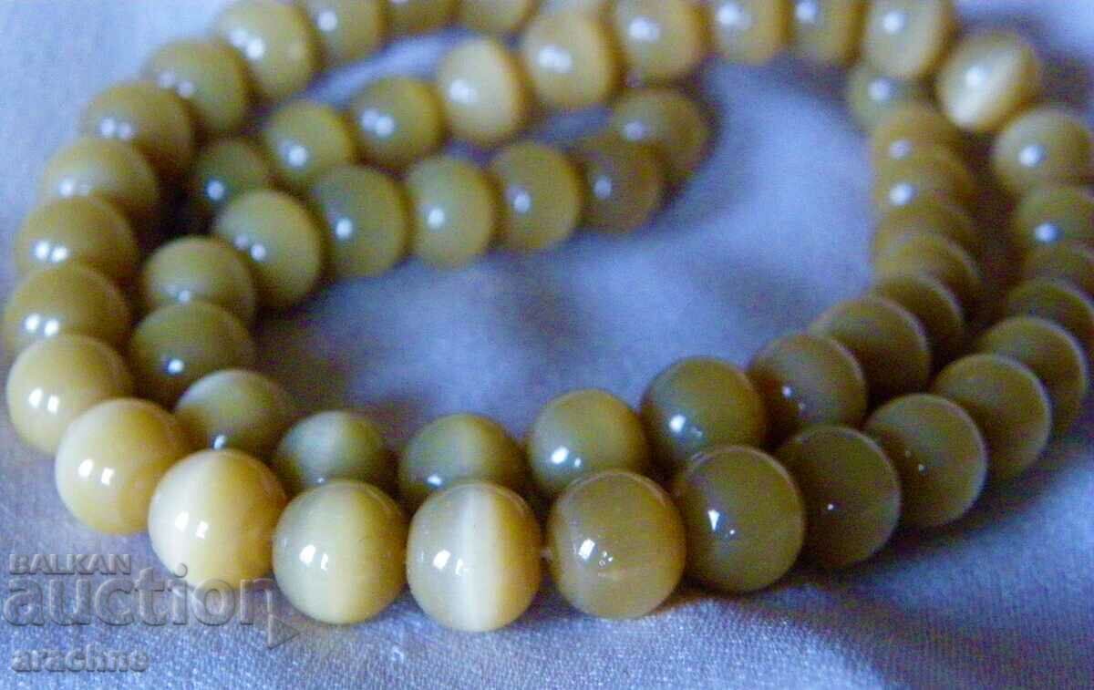 Vintage Cat's Eye Chrysoberyl-Zymophane Necklace - 6 Vintage Cat's Eye Chrysoberyl-Zymophane Necklace - 6