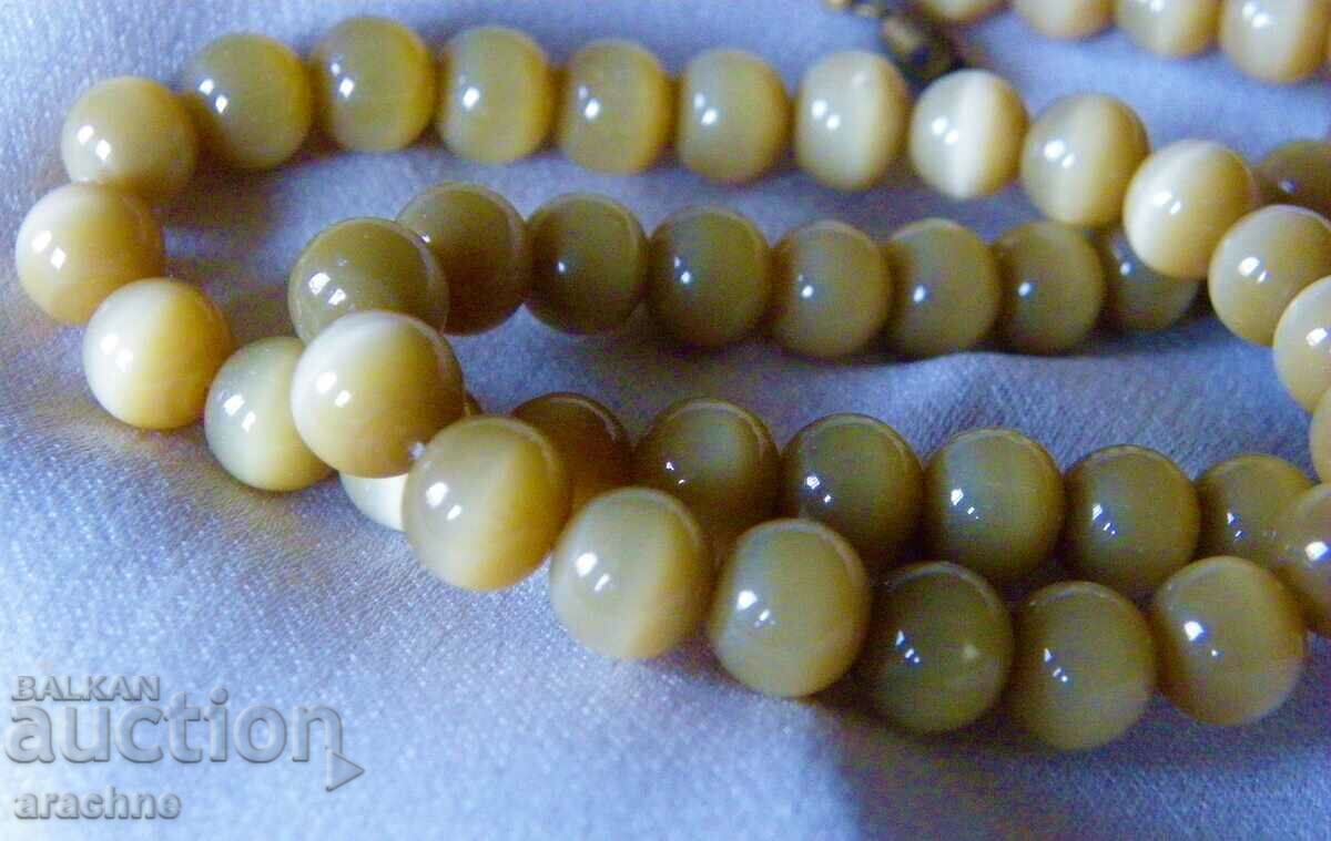 Vintage Cat's Eye Chrysoberyl-Zymophane Necklace - 7 Vintage Cat's Eye Chrysoberyl-Zymophane Necklace - 7