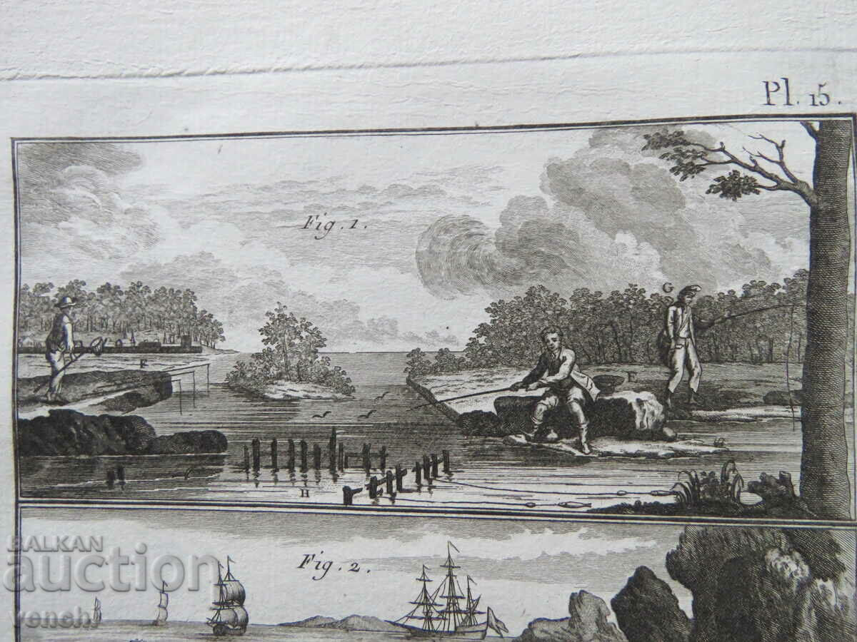 Auction 1793 - ENGRAVING - FISHING - PARIS - ORIGINAL Auction 1793 - ENGRAVING - FISHING - PARIS - ORIGINAL