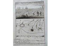 1793 - ENGRAVING - FISHING - PARIS - ORIGINAL