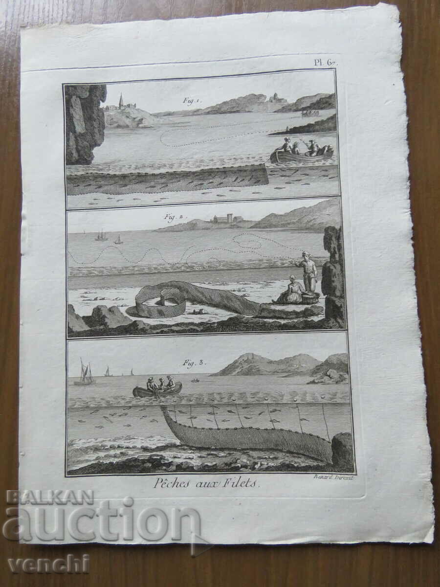 1793 - ENGRAVING - FISHING - PARIS - ORIGINAL with price 59.99 BGN | € 30.67 1793 - ENGRAVING - FISHING - PARIS - ORIGINAL with price 59.99 BGN | € 30.67