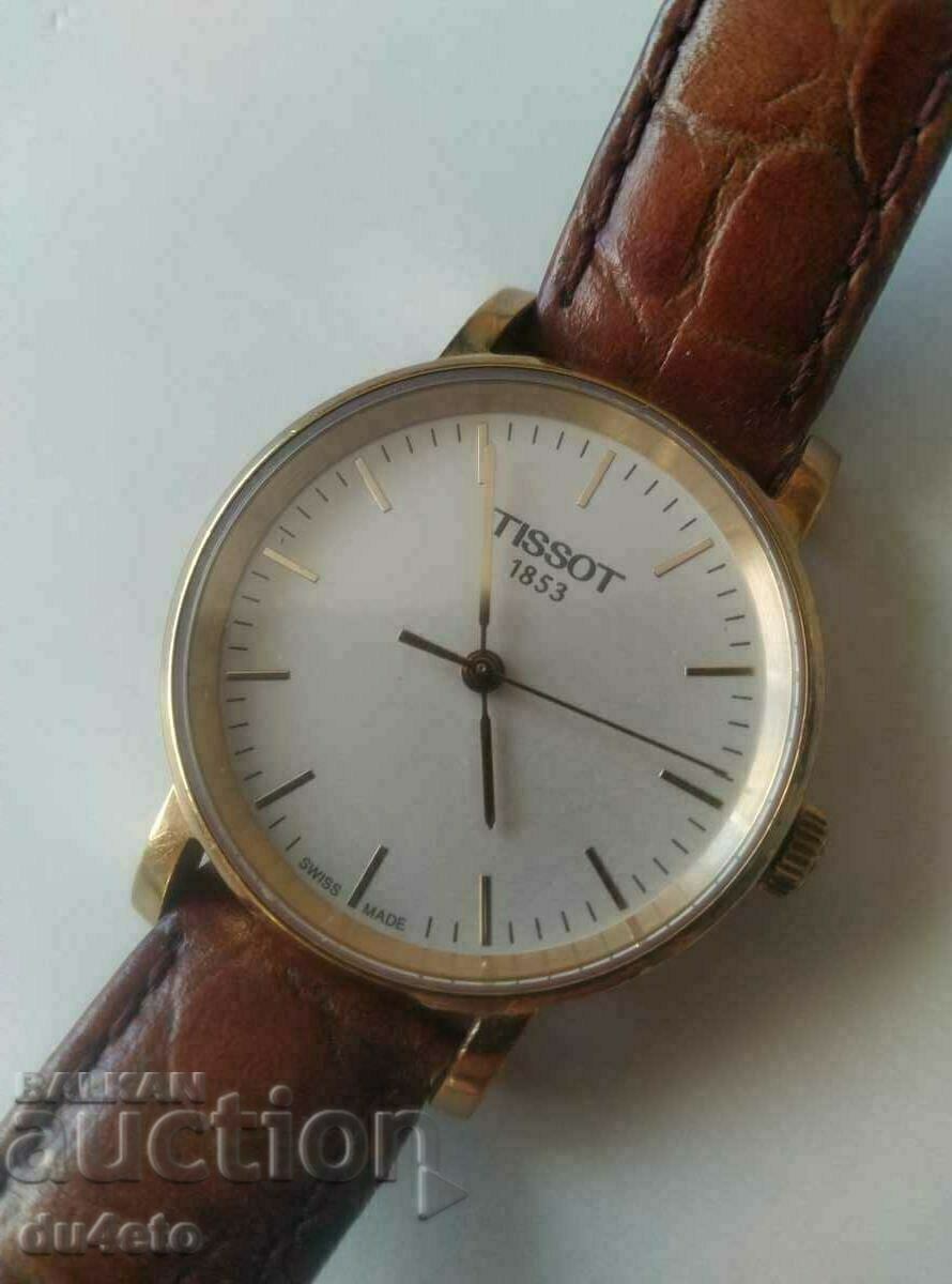 Дамски кварцов часовник  Tissot 1853 T 109210A със златно по