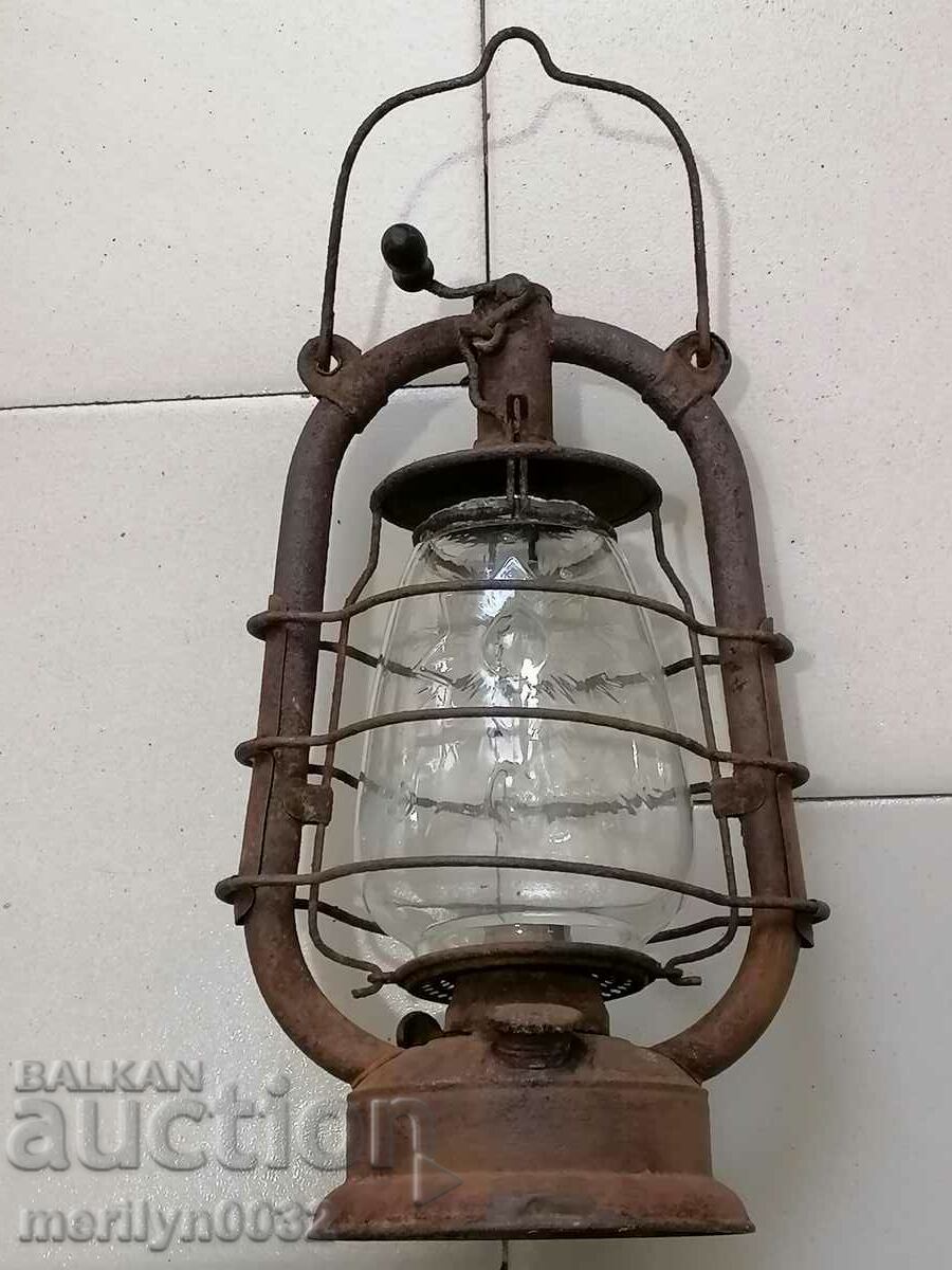Стар германски немски фенер, лампа, Първа световна война