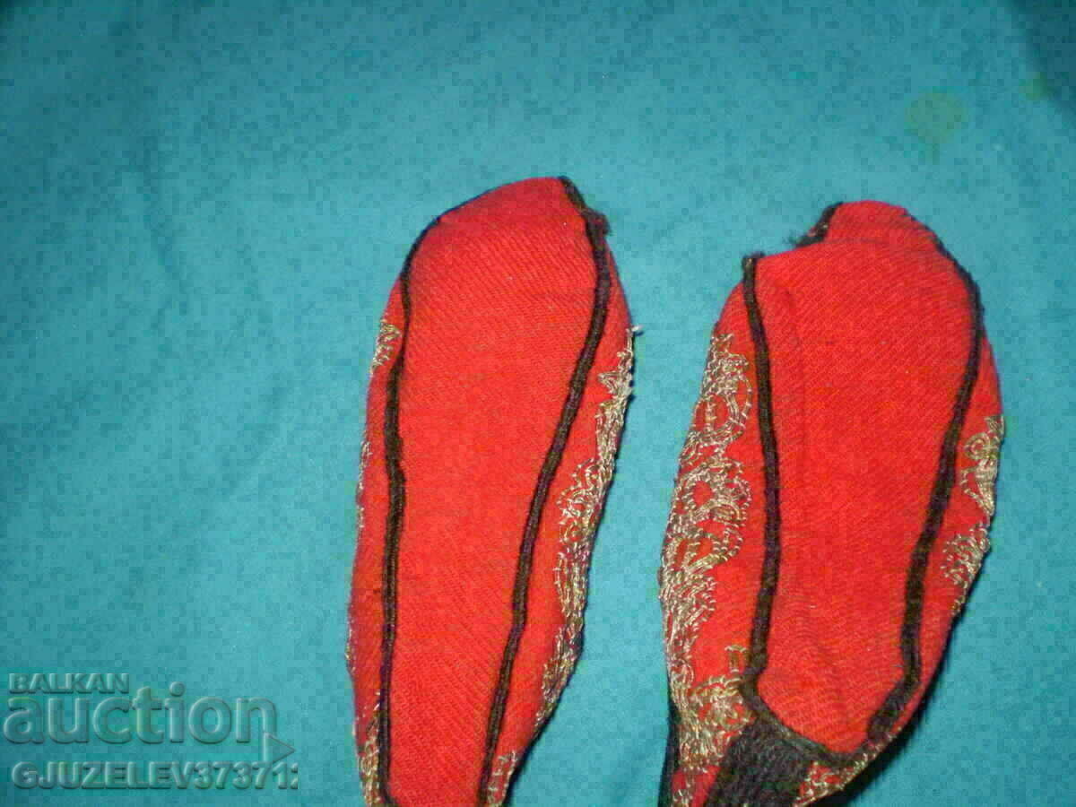 Antique Hand Embroidered Red Terlitzi With Gold Metallic - 5 Antique Hand Embroidered Red Terlitzi With Gold Metallic - 5