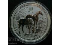 10 OZ SILVER 2014- YEAR OF THE LUNAR HORSE- AUSTRALIA