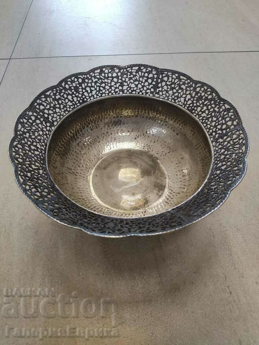 Old silver fruit bowl