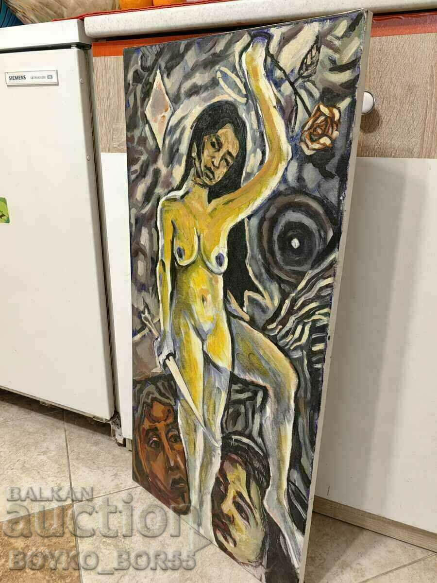 Delivery of Old Rousse Painting 90s of the 20th century 40x80 cm.