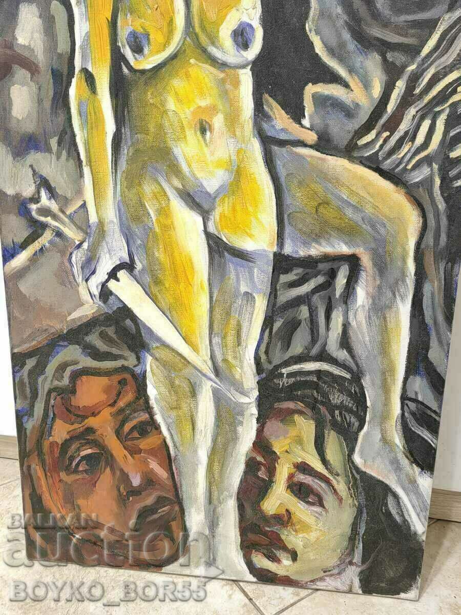 Old Rousse Painting 90s of the 20th century 40x80 cm. - 6