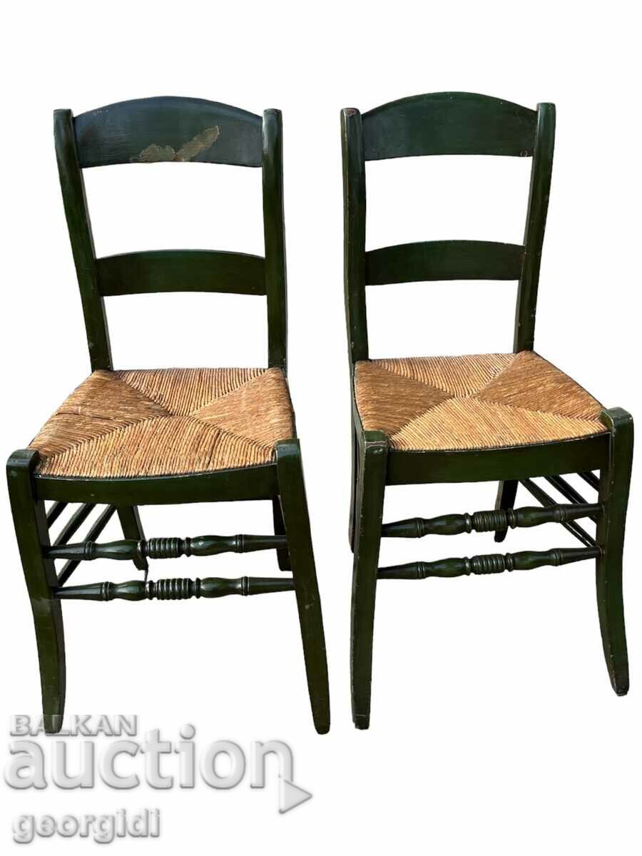 A pair of old Greek chairs. #3210