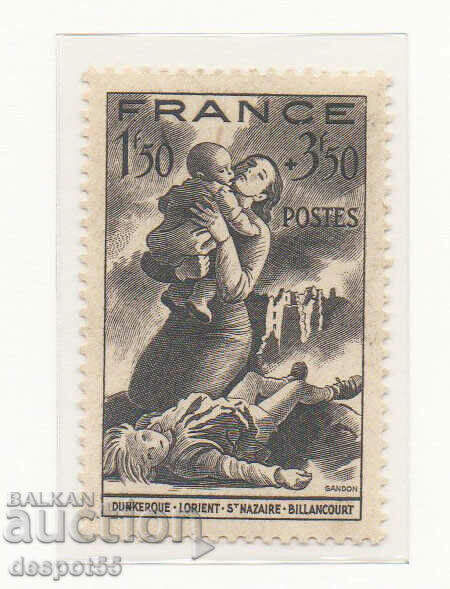 1943 France. Charity brand - for the victims of war
