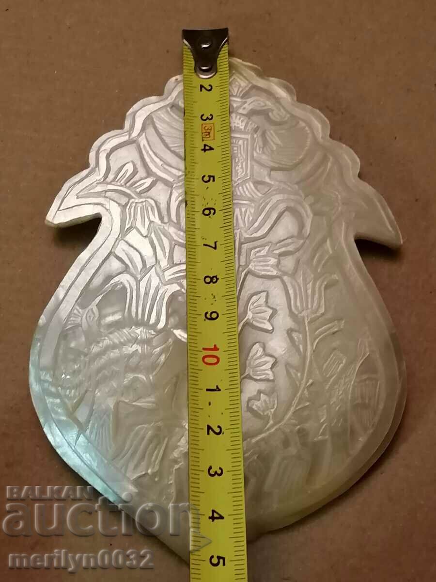 Licitație Medalion de panaj din sidef din mormântul lui Dumnezeu, Crăciun, cruce