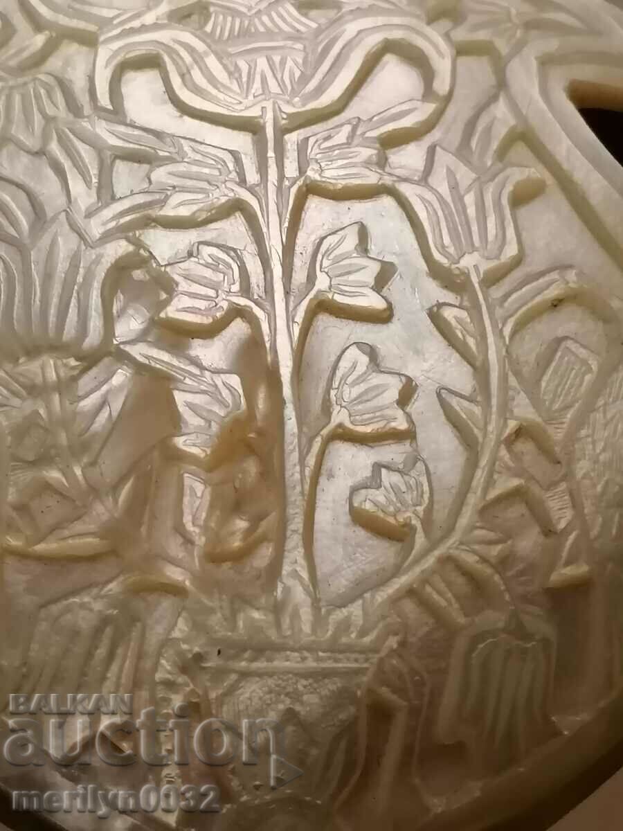 Medalion de panaj din sidef din mormântul lui Dumnezeu, Crăciun, cruce - 5