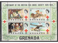 1970. Γρενάδα. 100 χρόνια Βρετανικού Ερυθρού Σταυρού. ΟΙΚΟΔΟΜΙΚΟ ΤΕΤΡΑΓΩΝΟ.