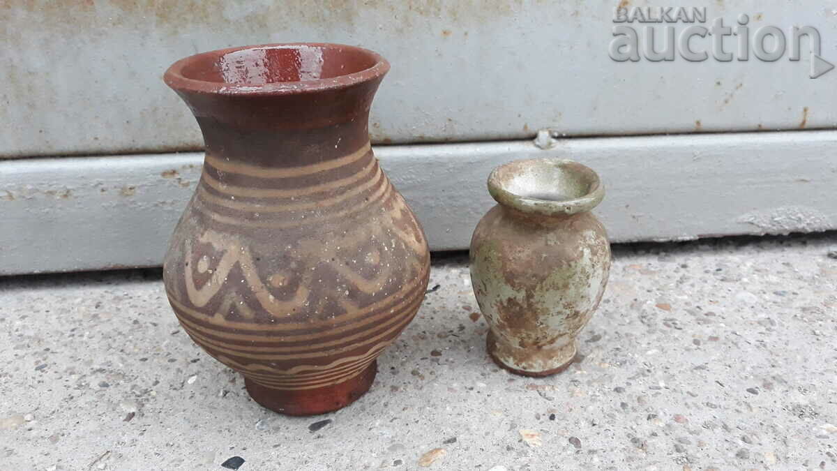 Auction  lot of two antique pots for Napoleon pendari gold coins