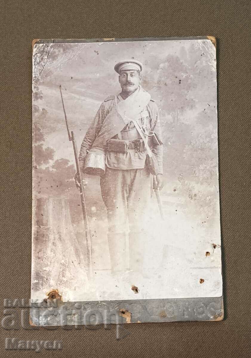 Fotografie militară veche Războaiele Balcanice, PSV - carton.