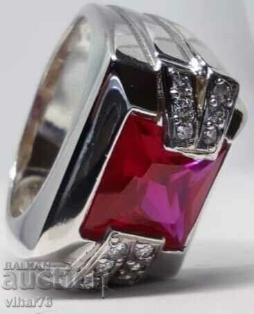 Silver ring with a huge ruby with price 239.99 BGN | € 122.70 Silver ring with a huge ruby with price 239.99 BGN | € 122.70