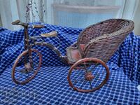 Antique bicycle rickshaw for dolls