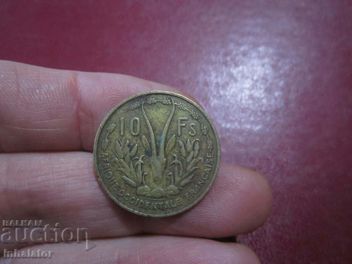 1956 10 francs French West AFRICA