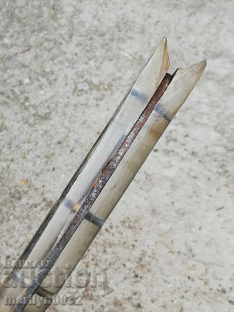 An old hand-forged butcher's knife without a handle dagger kulak - 6