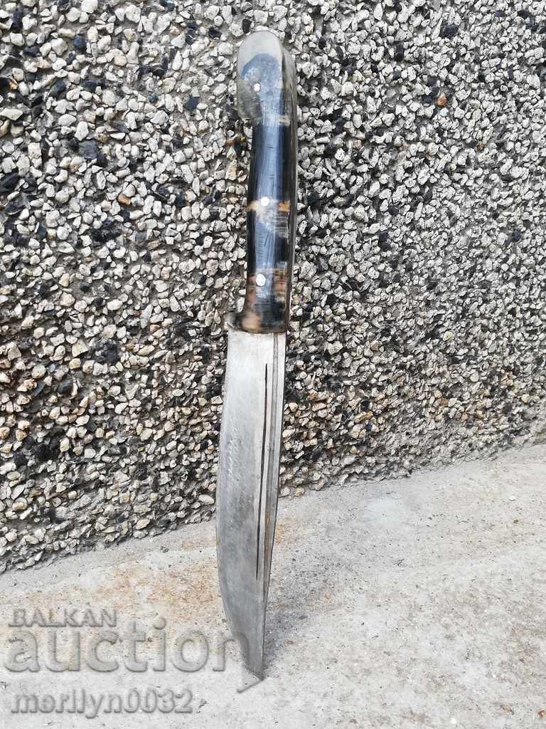 An old hand-forged butcher's knife without a handle dagger kulak - 7