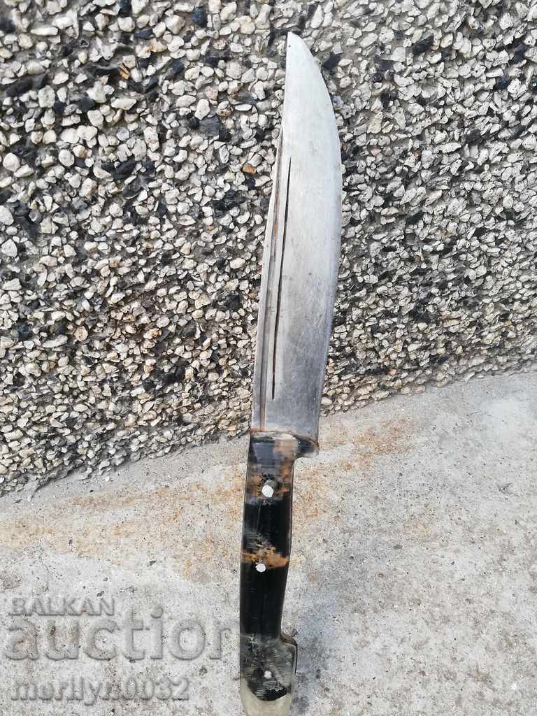 An old hand-forged butcher's knife without a handle dagger kulak