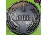 Denmark 1902 1 ore yore - quite rare denomination