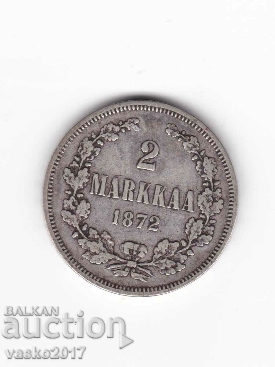 2 MARKKAA - 1872 Russia for Finland