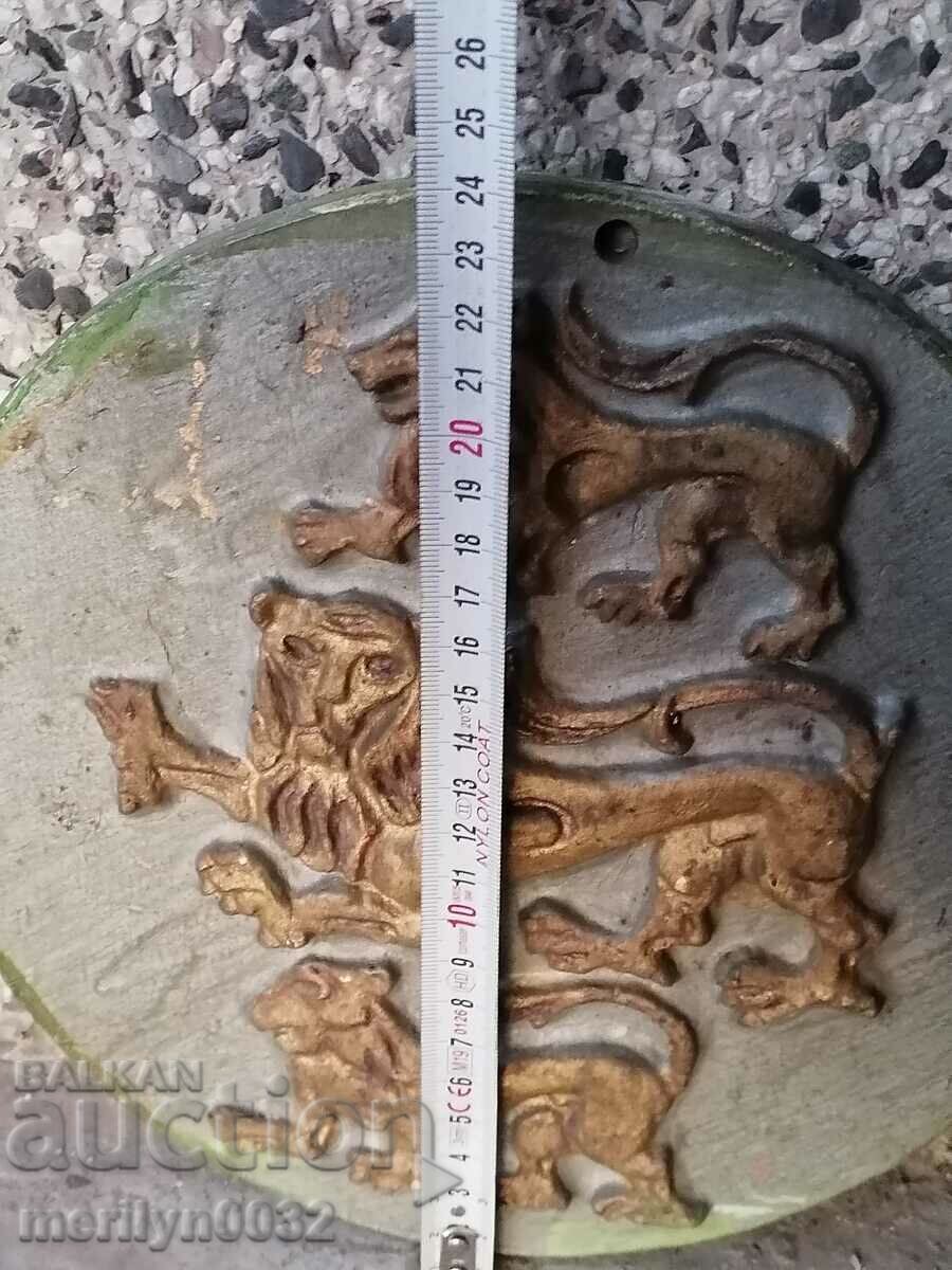 Metal figures 3 lions, the coat of arms of Tarnovo bas-relief 4.4 kg bronze - 5