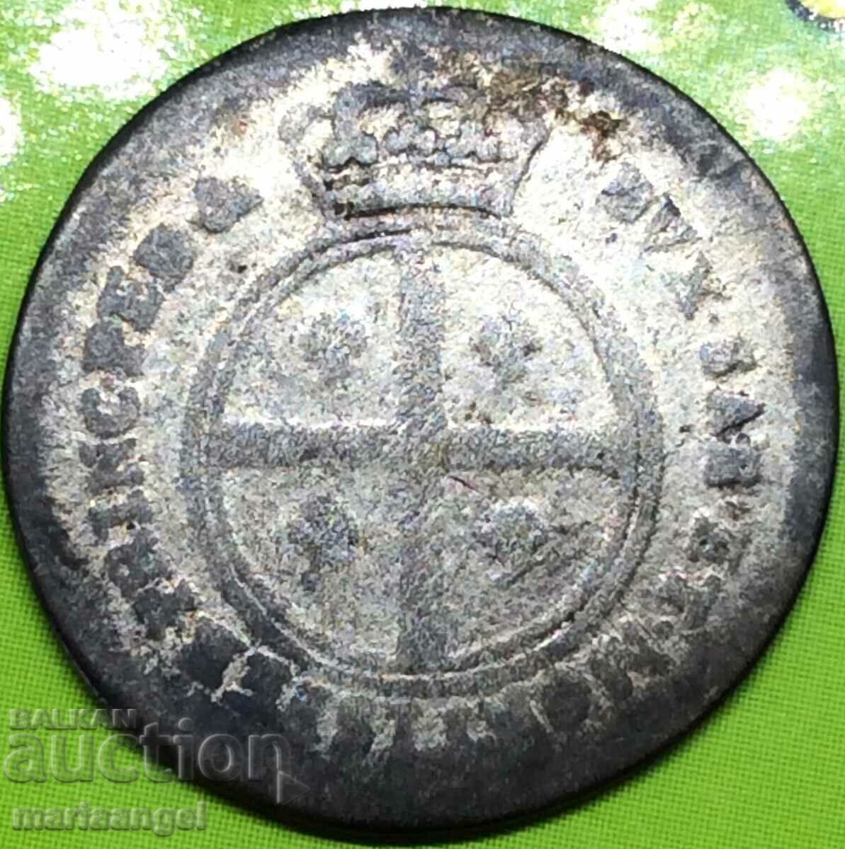 Sardinia 1/2 reale 1769 Italia Carlo Emanuele - foarte rar