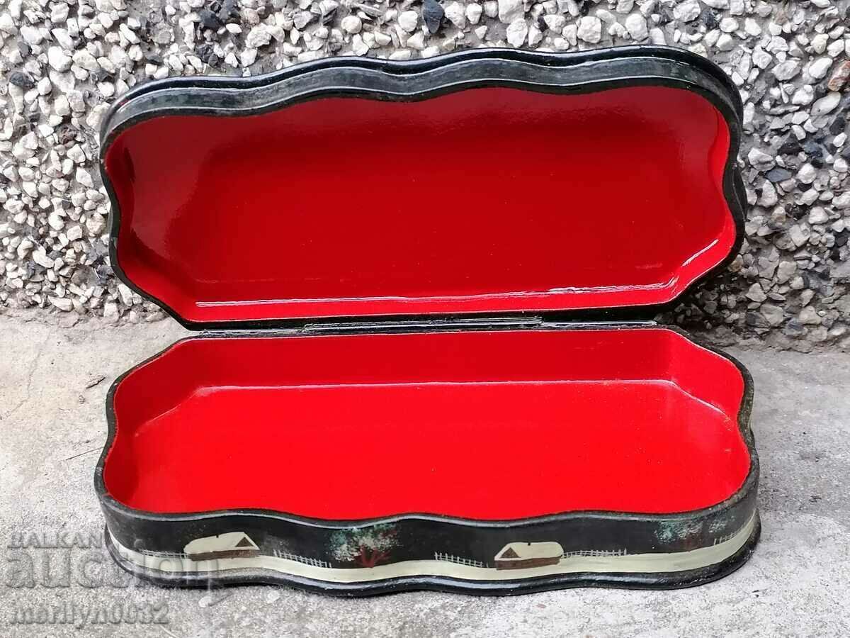 Wooden hand-painted jewelry box lacquer miniature - 5 Wooden hand-painted jewelry box lacquer miniature - 5