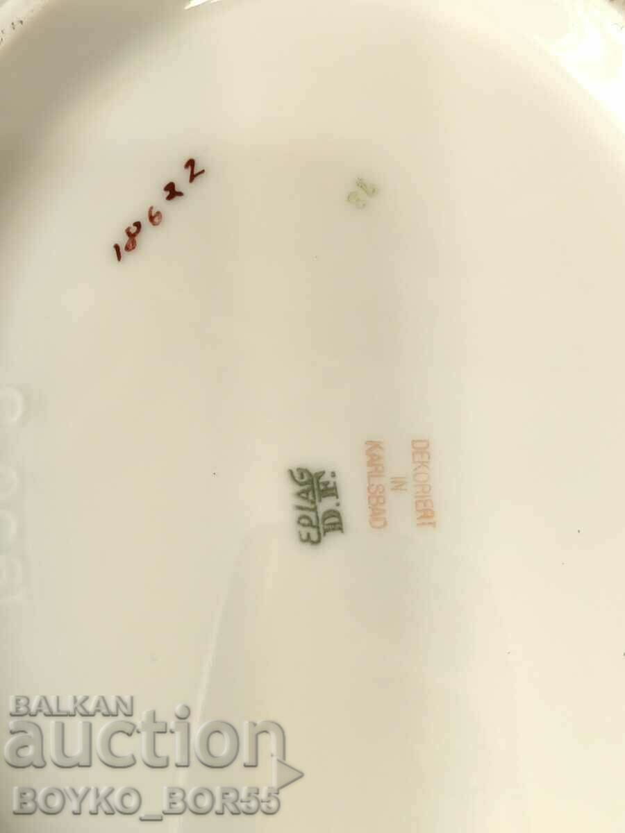 Antique German Karlsbad Porcelain Soup Bowl Epiag D.F. 1940 - 5 Antique German Karlsbad Porcelain Soup Bowl Epiag D.F. 1940 - 5