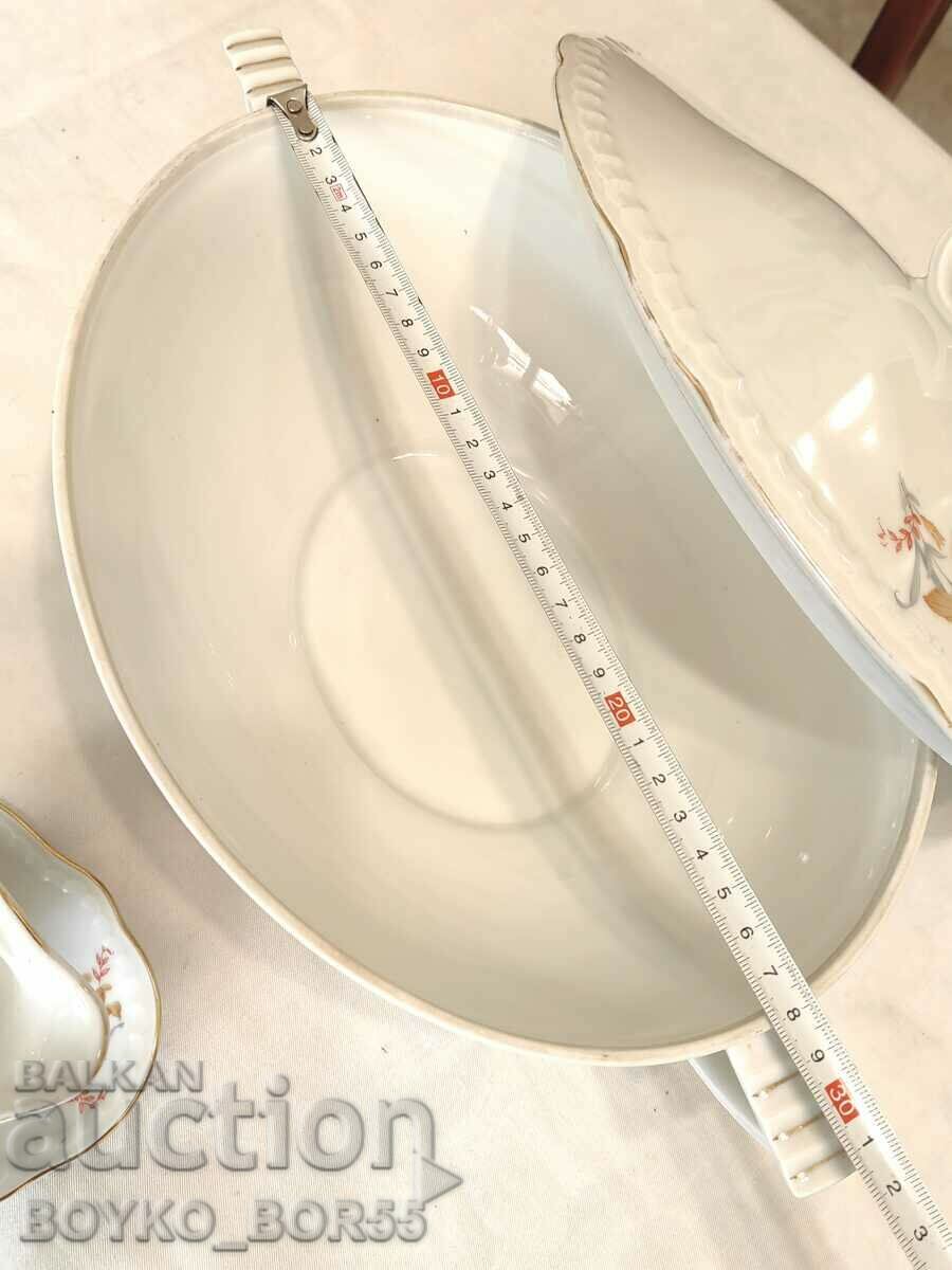 Antique German Karlsbad Porcelain Soup Bowl Epiag D.F. 1940 - 6 Antique German Karlsbad Porcelain Soup Bowl Epiag D.F. 1940 - 6