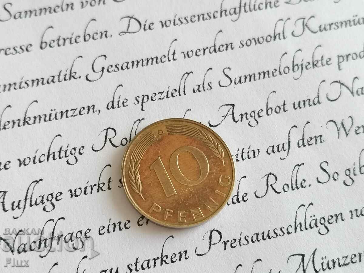 Coin - Germany - 10 Pfennig | 1971; series G