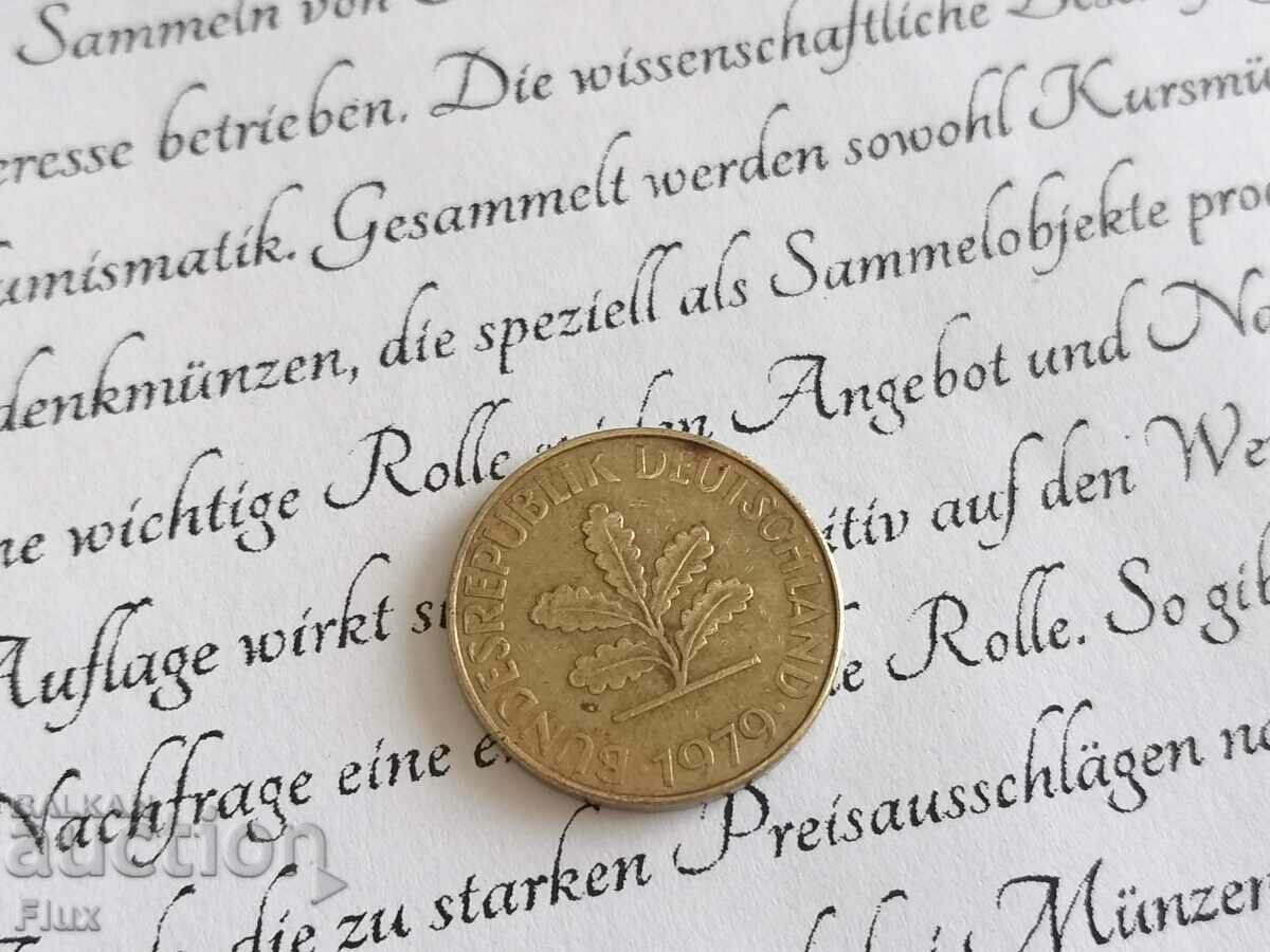 Coin - Germany - 10 pennies 1979; series J with price 0.90 BGN | € 0.46 Coin - Germany - 10 pennies 1979; series J with price 0.90 BGN | € 0.46